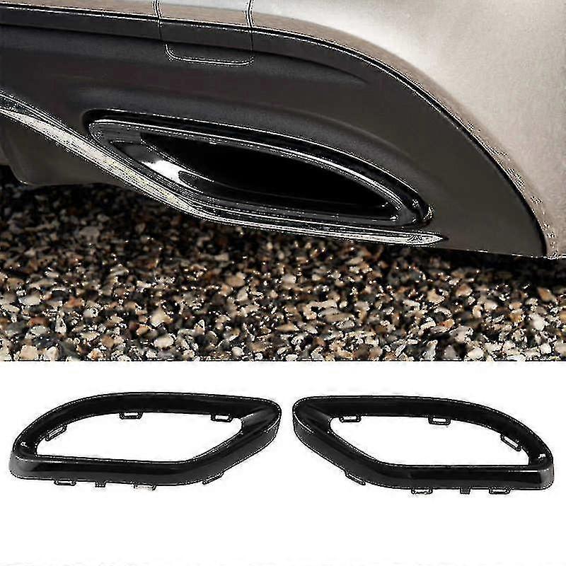 Gloss Black Exhaust Tip Tail Pipe Cover Trims Remplacement pour Mercedes-Benz A B C E Glc Cls-class W177 W247 W205 W213 X253 C257