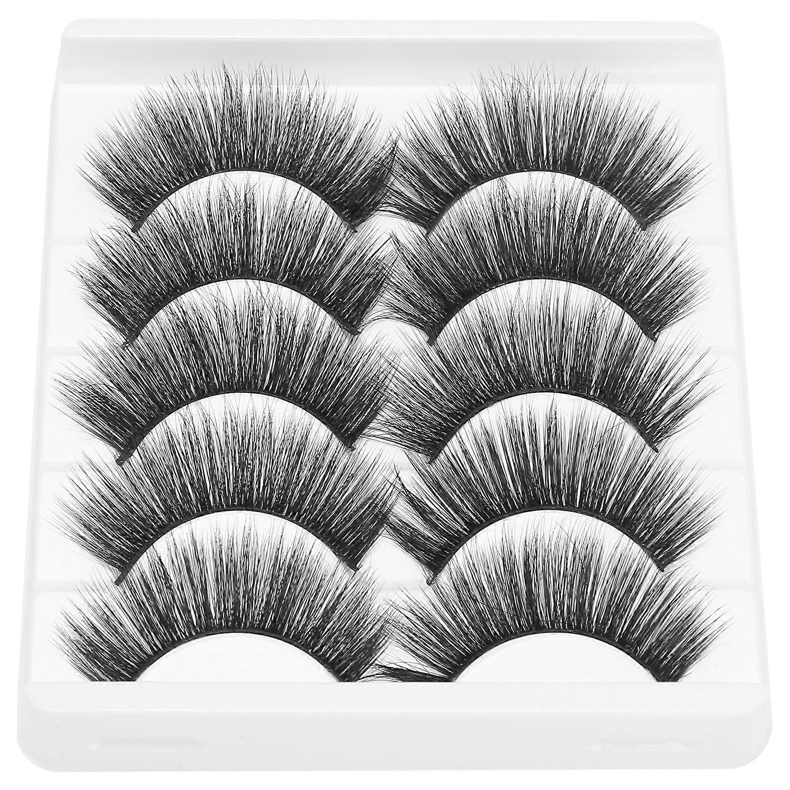 5 Pairs Stage Makeup Thick Dense Curly False Eyelashes Reusable False Lashes Set008