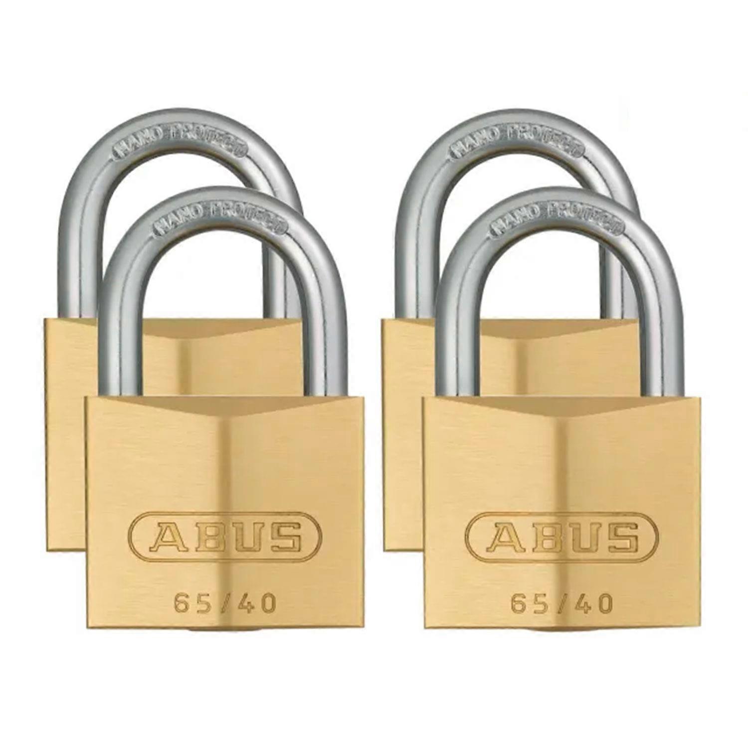 65/40mm Brass Padlock Quad Pack