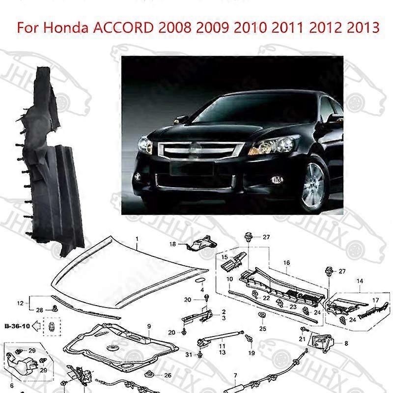 Compatible Accord Accord 2008 2009 2010-2013 Wiper Ventilation Net Side Cover Deflector Machine Cover Rubber Plate