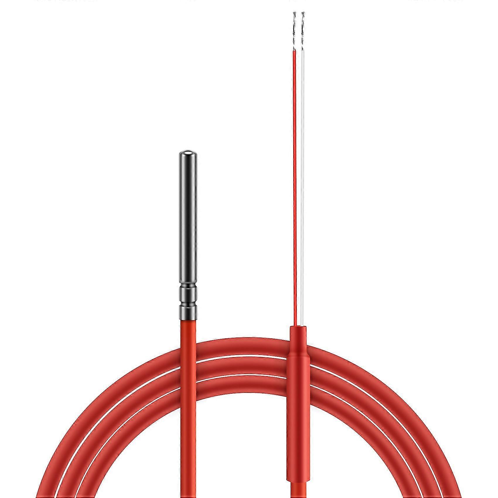2-tråds PT1000 temperatursensor termistor silikongelbelagd 1,5 meter sond 45 mm x 5 mm -50-180