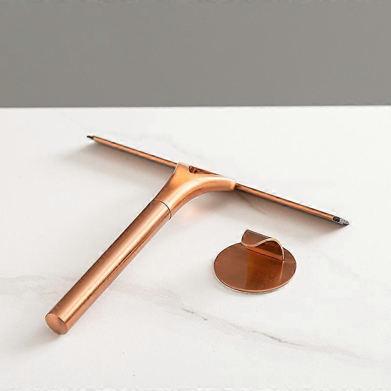 Rose Gold Squeegee Shower Squeegee Rubber Scraper with Hook for Shower Glass Door Window Squeegee Squeegee for Window Cleaning Shower Squeegee for Gla