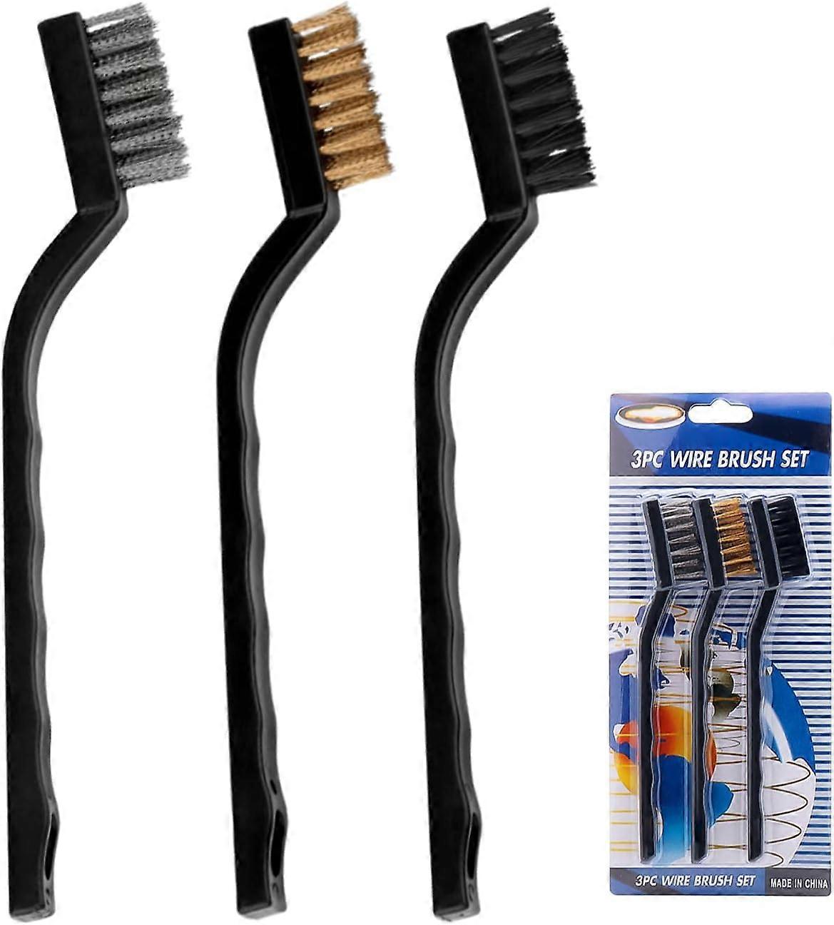 3Pcs Wire Brush (Nylon, Brass, Stainless Steel) -8