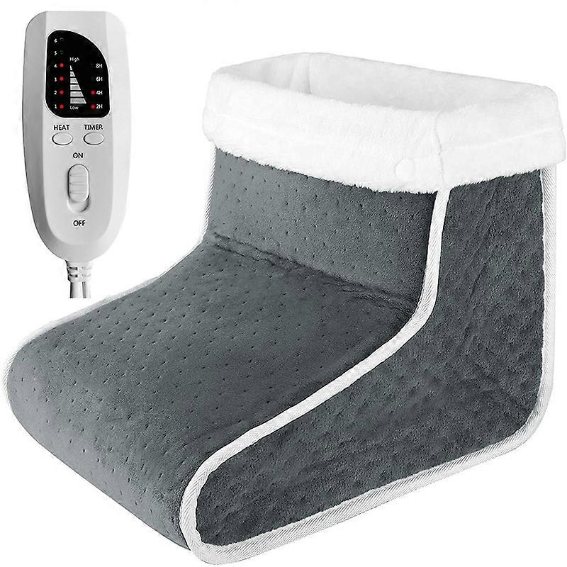 1 piece (pack of 1) foot warmer, electric foot heater with 3 temperature levels and automatic switch-off, machine washable, gray
