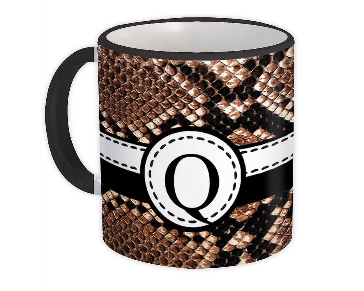 Gift Mug: Monogram Letter Q Snake