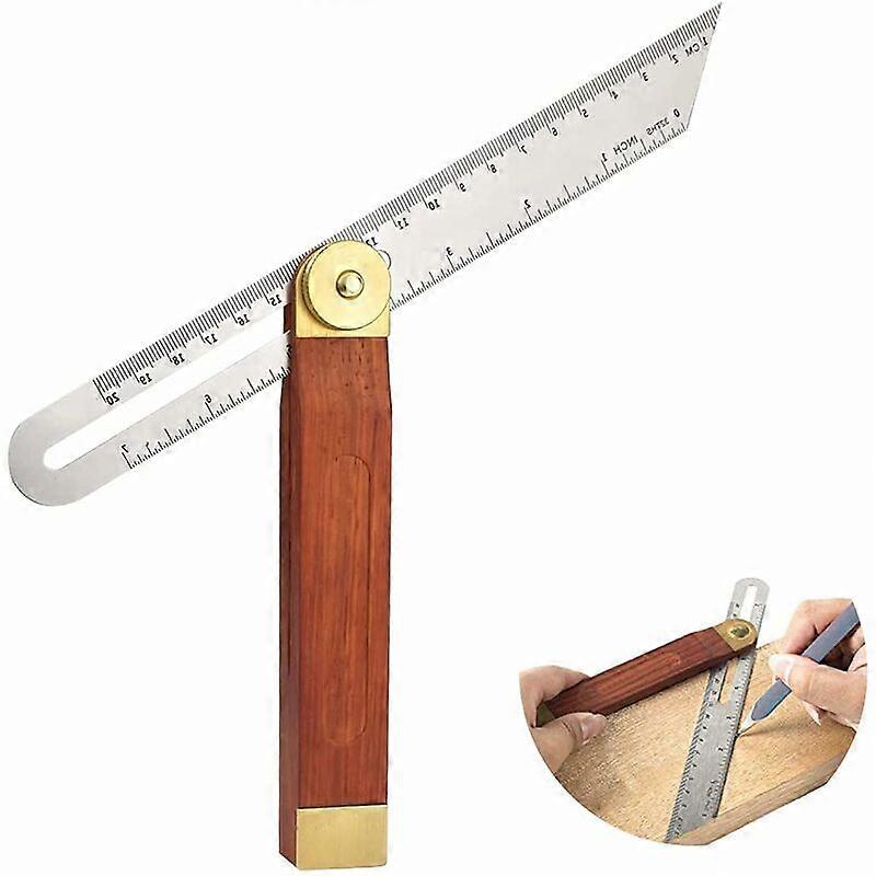 Adjustable Stainless Steel Multi-Angle Bevel, Sliding T-Bevel with Hardwood Handle, Carpenter's False Square for Crafts, Carpenters, Carpenters Red