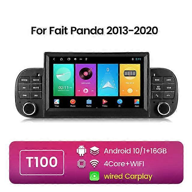 Carplay+Auto Android Headunit 1DIN For Fiat PANDA 2013-2020 Car Radio Multimedia Video Player IPS Screen 48EQ Octa Core 6G+128G