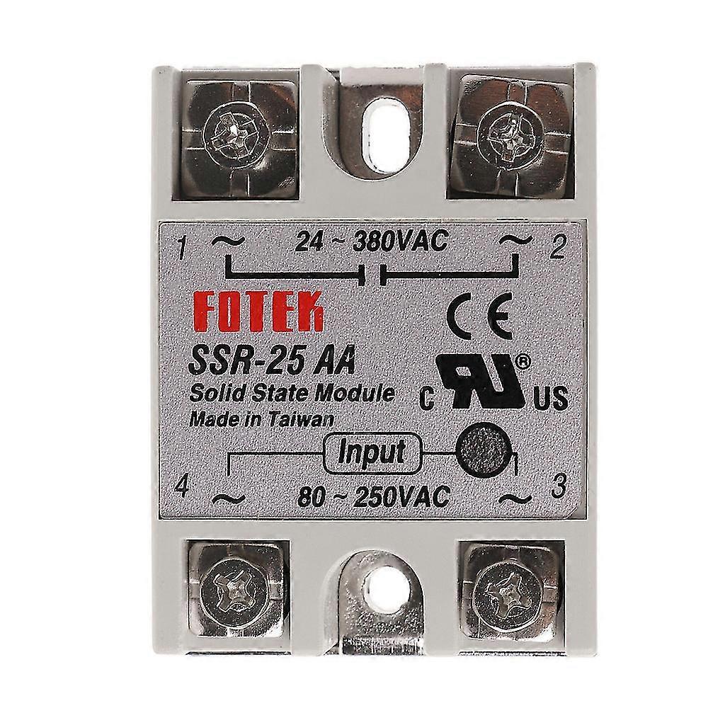 Solid State Relay Module Ssr-25 Aa 25a 250v 80-250v Ac Input 24-380v Ac Output