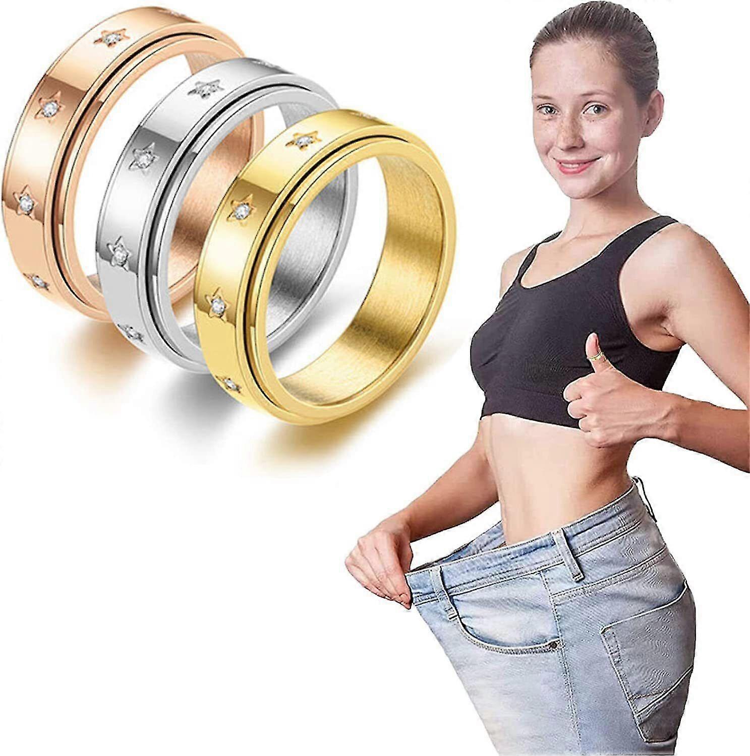 Re'star Thermopure White-calcite Spinner Ring, Menlogie Thermic Rotatable Ring New