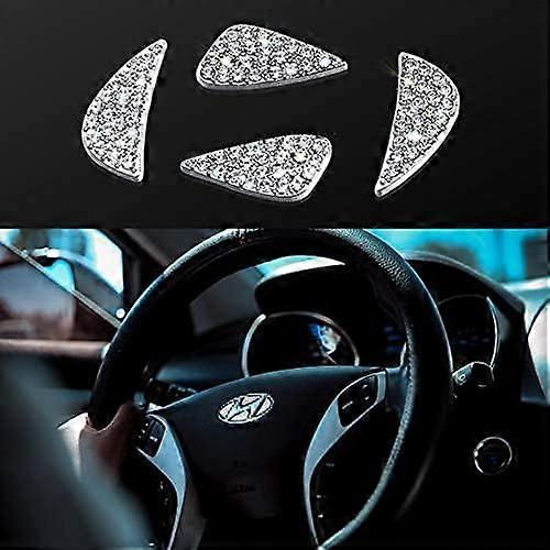 (Συμβατό με Hyundai) Bling Bling Αυτοκίνητο Τιμονιού Διακόσμηση Αξεσουάρ εσωτερικού Diamond τιμόνι Λογότυπο Αυτοκόλλητο κάλυμμα DIY Στρας Stee