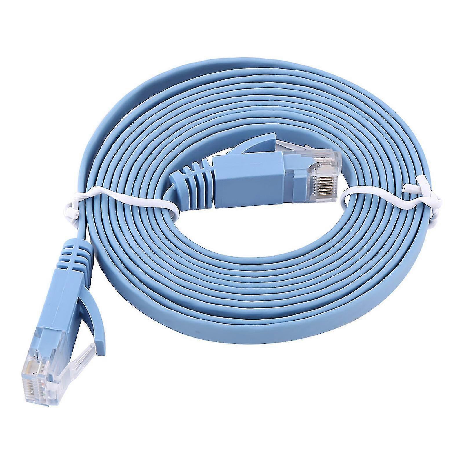 CAT6 Ethernet Network Flat LAN Cable UTP Patch Router Cables 2meters Blue