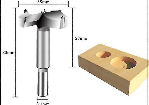 5Pcs Wood Drill Bit, Diameter 3540455060Mm, Carbide Countersink Drill Bit For Shaping Hole Woodworking, Installing Spherical Doors Wood, Drawers