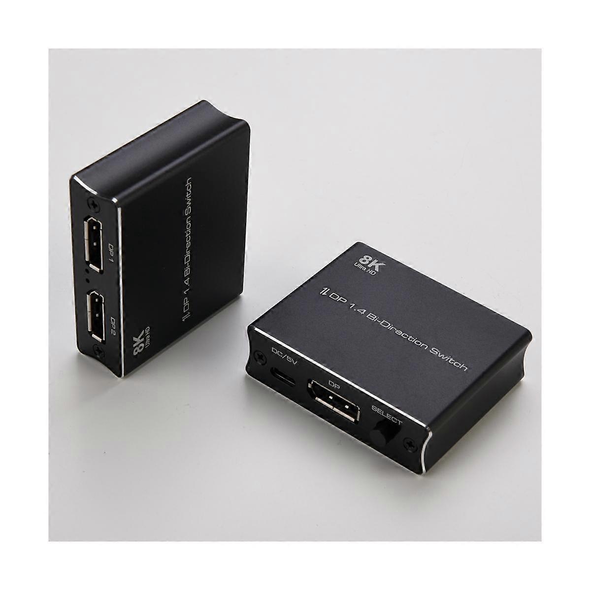 8K DP Switch DisplayPort 1.4 Bi-Direction Switch Converter 2X1/1X2 Support 4K@120Hz 8K@30Hz for Mul