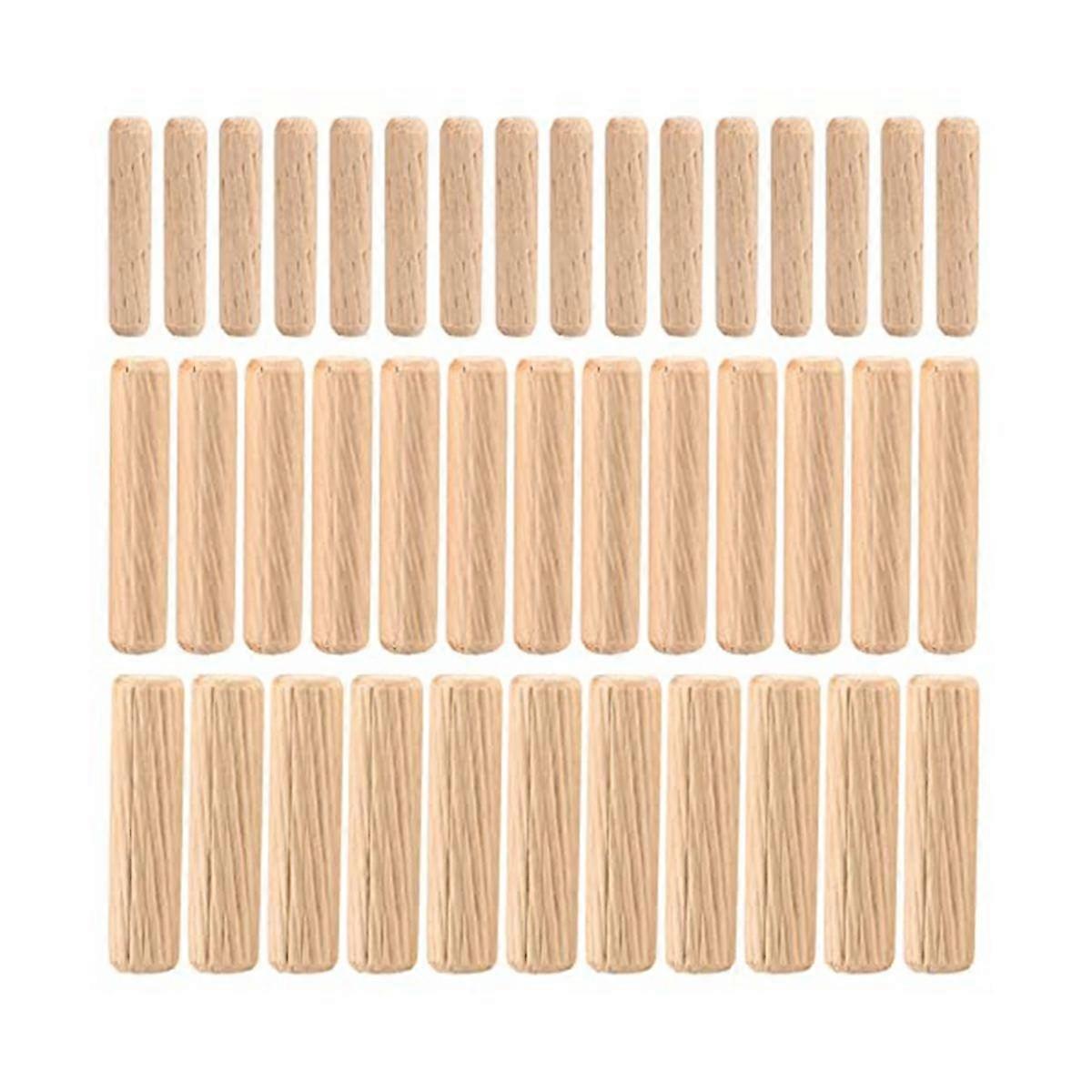 90Pcs Wooden Dowel Pins, Straight Groove Wooden Dowel Pins with Beveled Ends Tapered, for Furniture