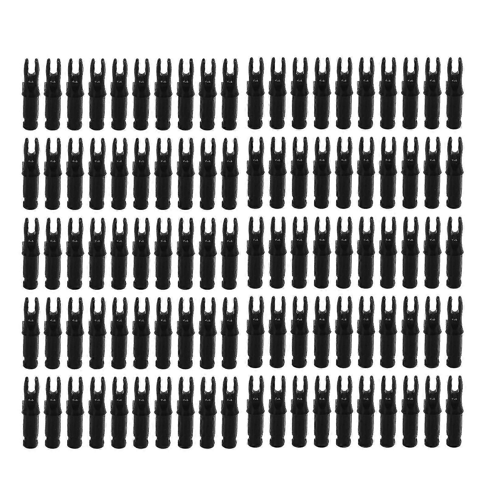 100pcs Archery Arrow Nock Durable Plastic Insert Arrow Nocks Light Weight Arrow Nocks Replacement For Archery Bow Black