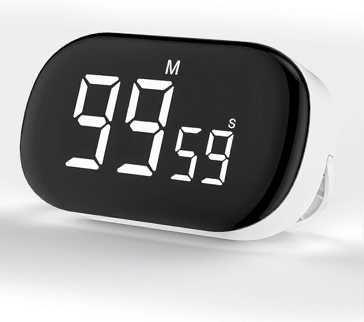 (White) Magnetic Kitchen Timer with Large LCD Display, Digital Kitchen Timers, Magnetic Countdown Timer, Digital Timer 3 Adjustable Volume