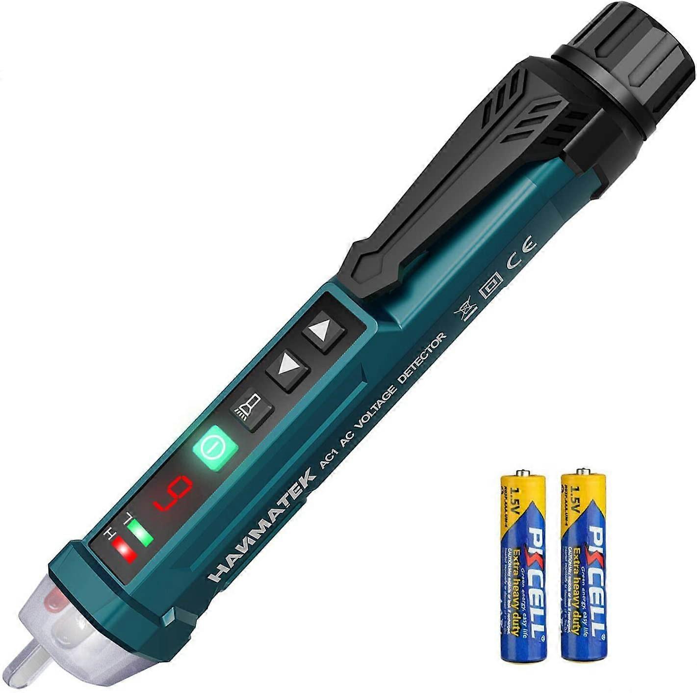 Non-Contact Voltage Detector, AC1 Adjustable Sensitivity/LCD Display/LED Flashlight/Dual Range 12V/48V-1000V