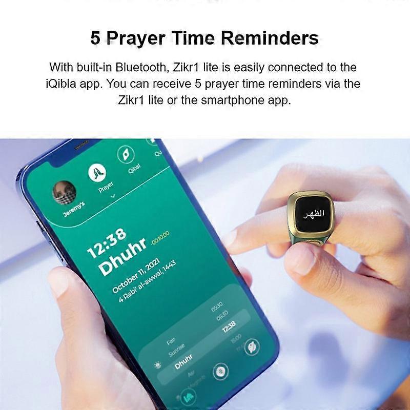 Smart Tasbih Tally Counter Ring for Muslims Zikr Digital Tasbeeh 5 Prayer Time