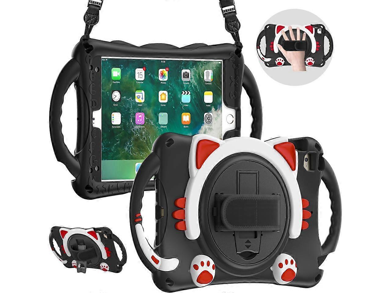 iPad Mini 5th/4th/3rd/2nd/1st Generation Case for Kids, Silicone Rubber Shockproof Cover for iPad mini 5 4 3 2 1 with Adjustable Strap,Handle Grip,Pen