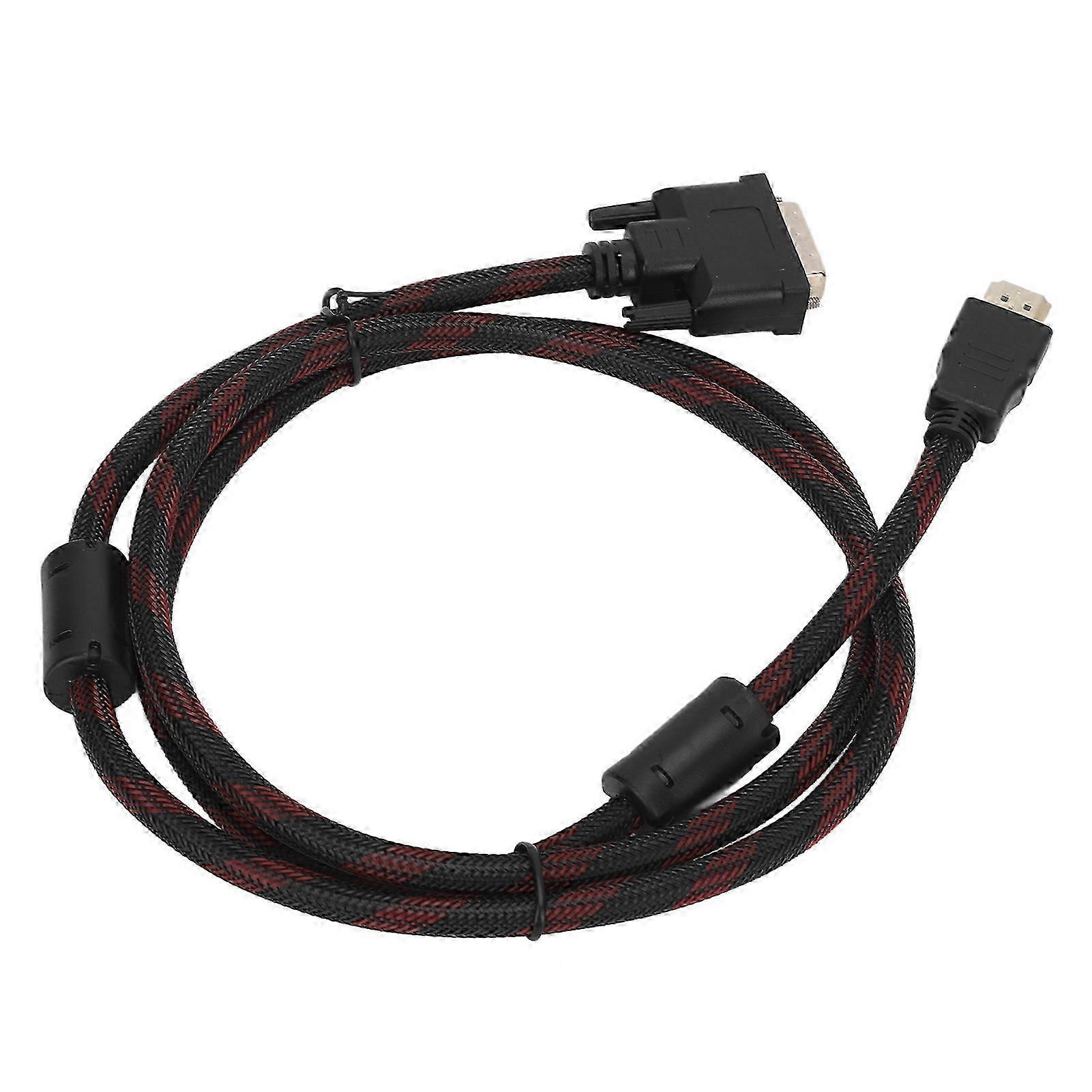 1.4m HD Multimedia Interface to DVI 24+1 Cable PVC Woven Mesh