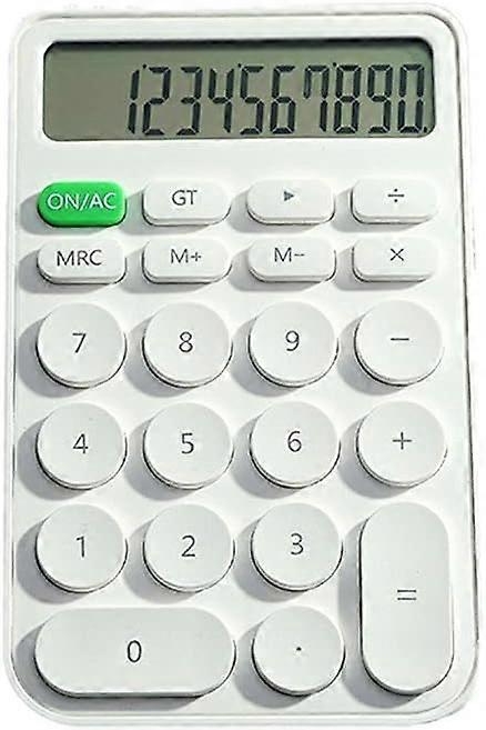 Mini Calculator Cute Appearance Handheld Desktop Calculator Digital Smart Calculator (White)