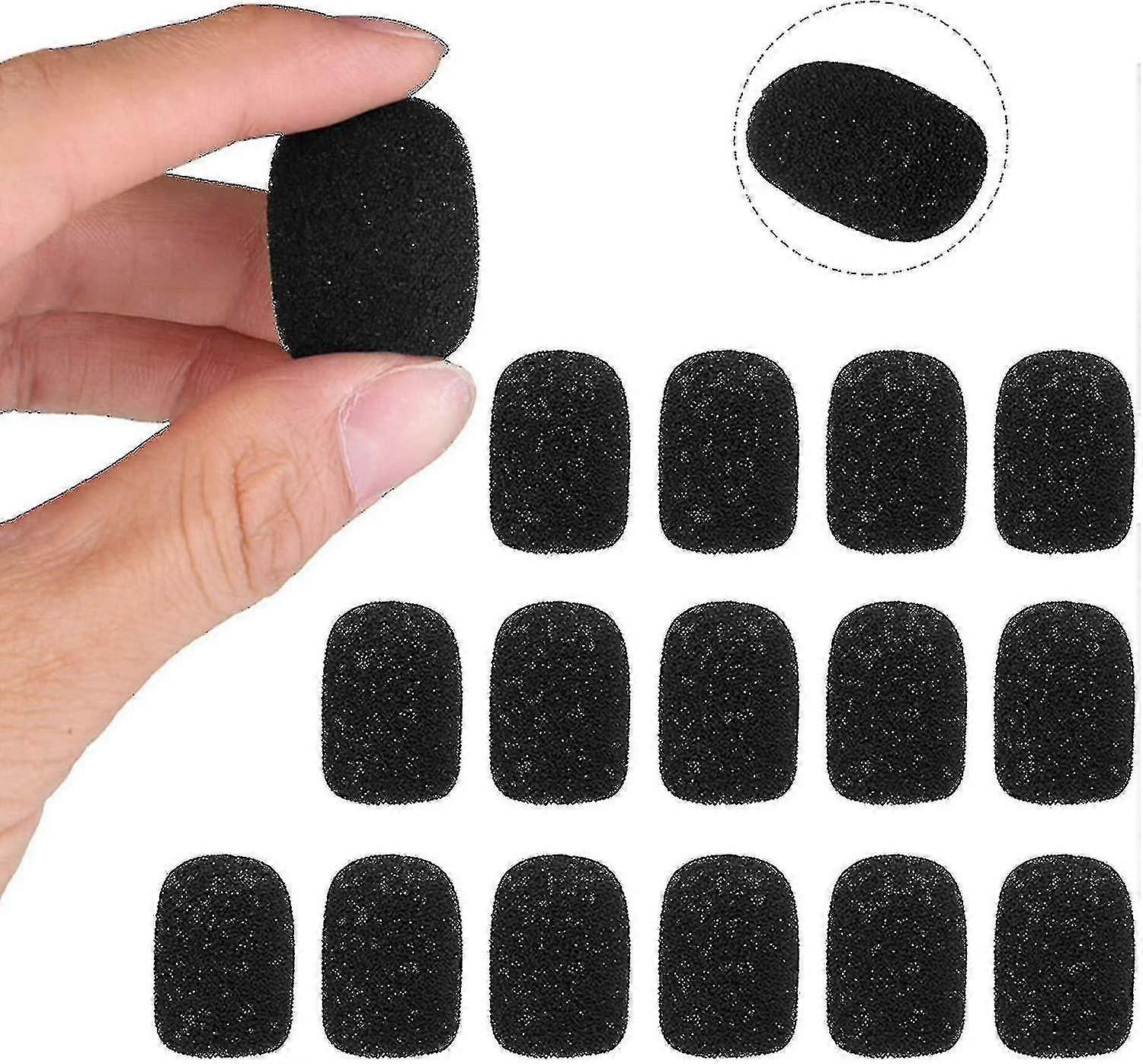 15 Pack Replacement Foam Microphone And Headset Windshields