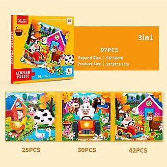 3 in 1 Magnetisches Puzzle Buch Montessori Spiele Cartoon Tiere Fortgeschrittene Version Falten Puzzle Kinder Baby Frühe Bildung Spielzeug Geschenk