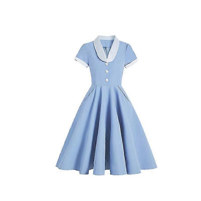 Damen Vintage Kurzarmkleid