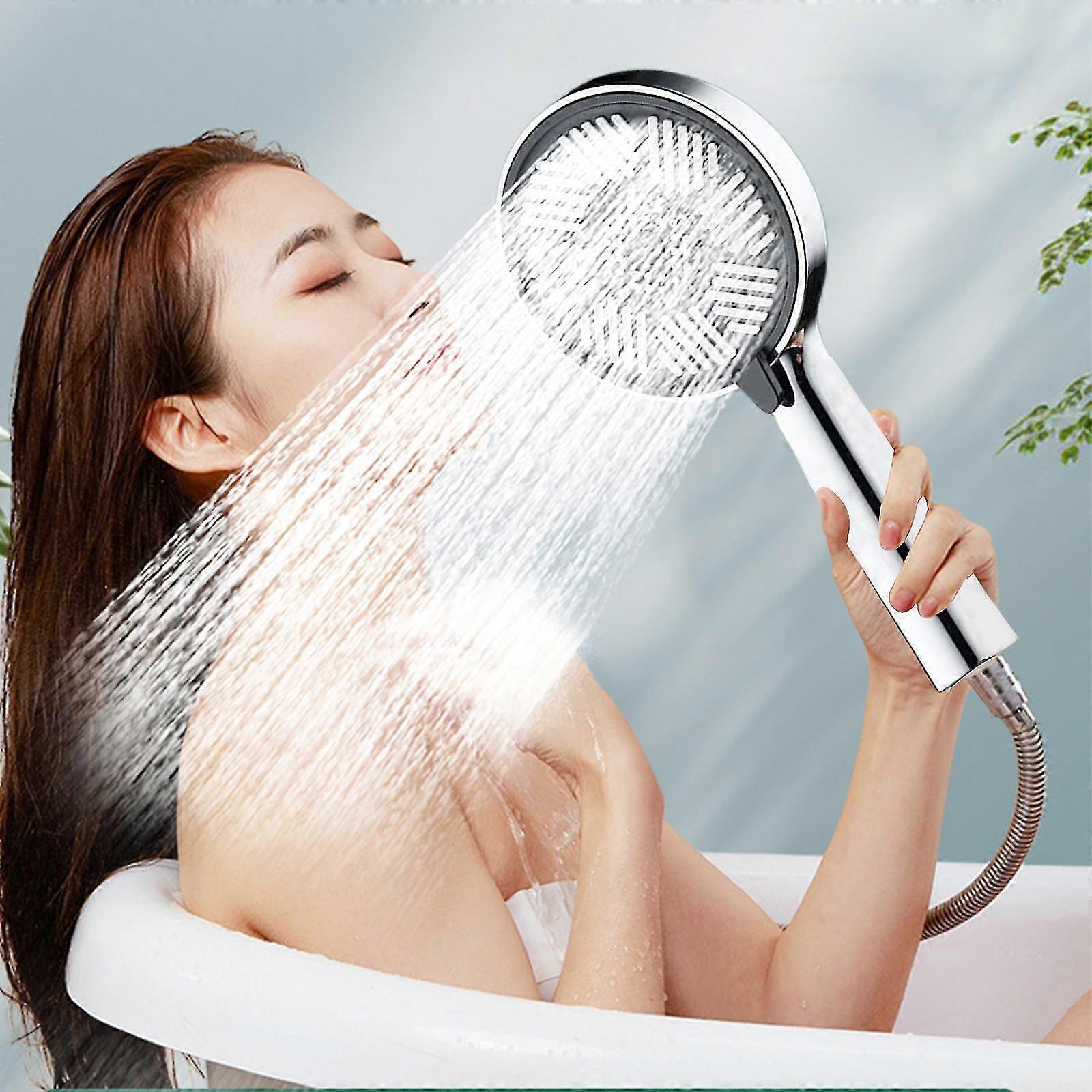 High-pressure Handheld Showerhead - 3 Spray Modes Handheld Shower Silver gift
