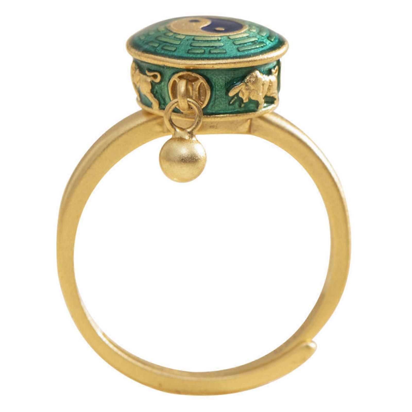 Rotating Rings Buddhist Tibetan Prayer Wheel Ring Good Luck Adjustable Ring
