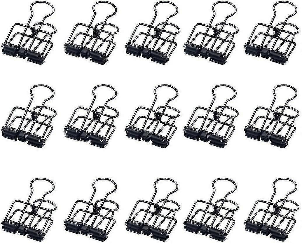 Creative Foldback Clips Black Long Tail Clips, 15 Pieces