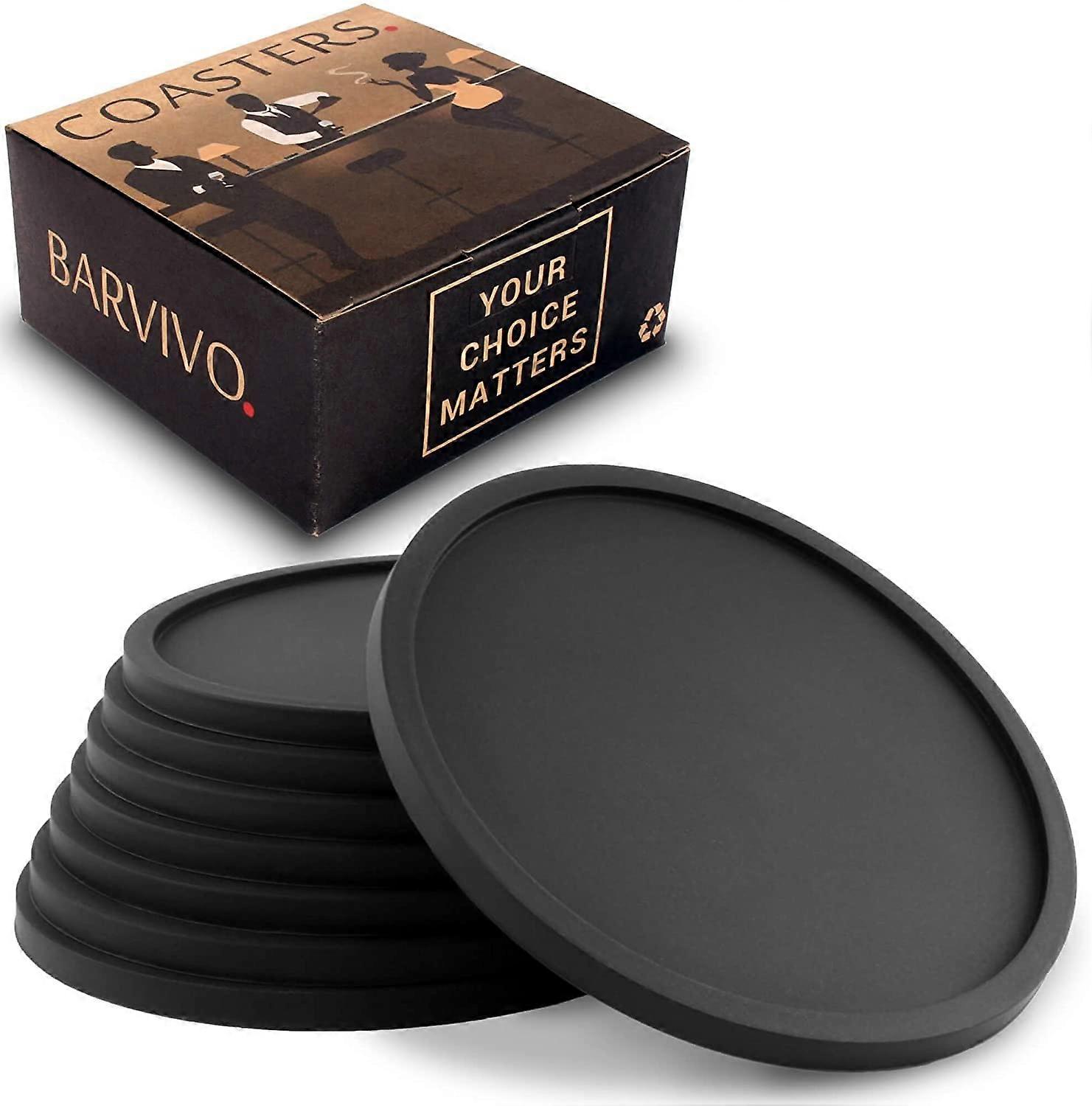 Drink Coasters Set of 8 - Tabletop Protection for Any Table Type, Perfect Soft Coaster Fits Any Size of Drinking Glasses.