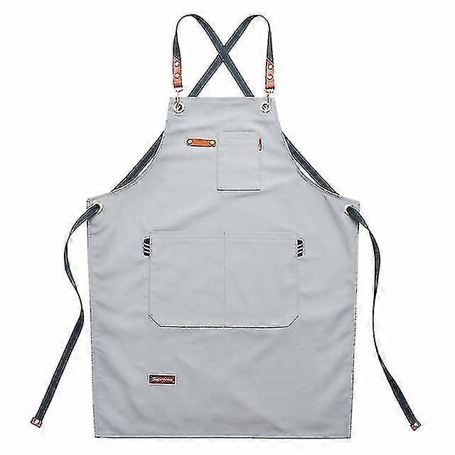 Șorț de lucru unisex Șorț de pânză Salopă Șorț de bucătărie reglabil-MXBC