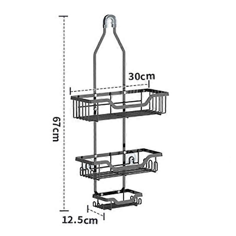 Wall Mounted Bathroom Shelf Third Floor Hanging Shower Head Storage Rack Made Of Iron Shampoo Bottle Shower Storage Rack