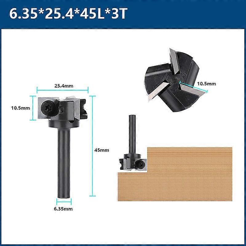 Wood Planer Bit 4 Flute 14 12 Shank Spoilboard Surfacing Router Bit With Carbide Insert Slab Wood Milling Cutter