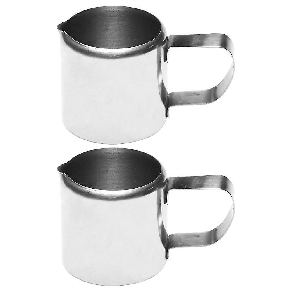 2 Pcs Espresso Measuring Cup Mini Creamer Pourer Creamer Pitcher Steaming Pitcher