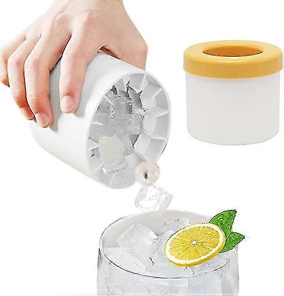 Ice Bucket Mold With Lid Cylinder Silicone Ice Cube Bucket, Mini Reusable Ice Cubes Molds Ice Cube Tray Mold