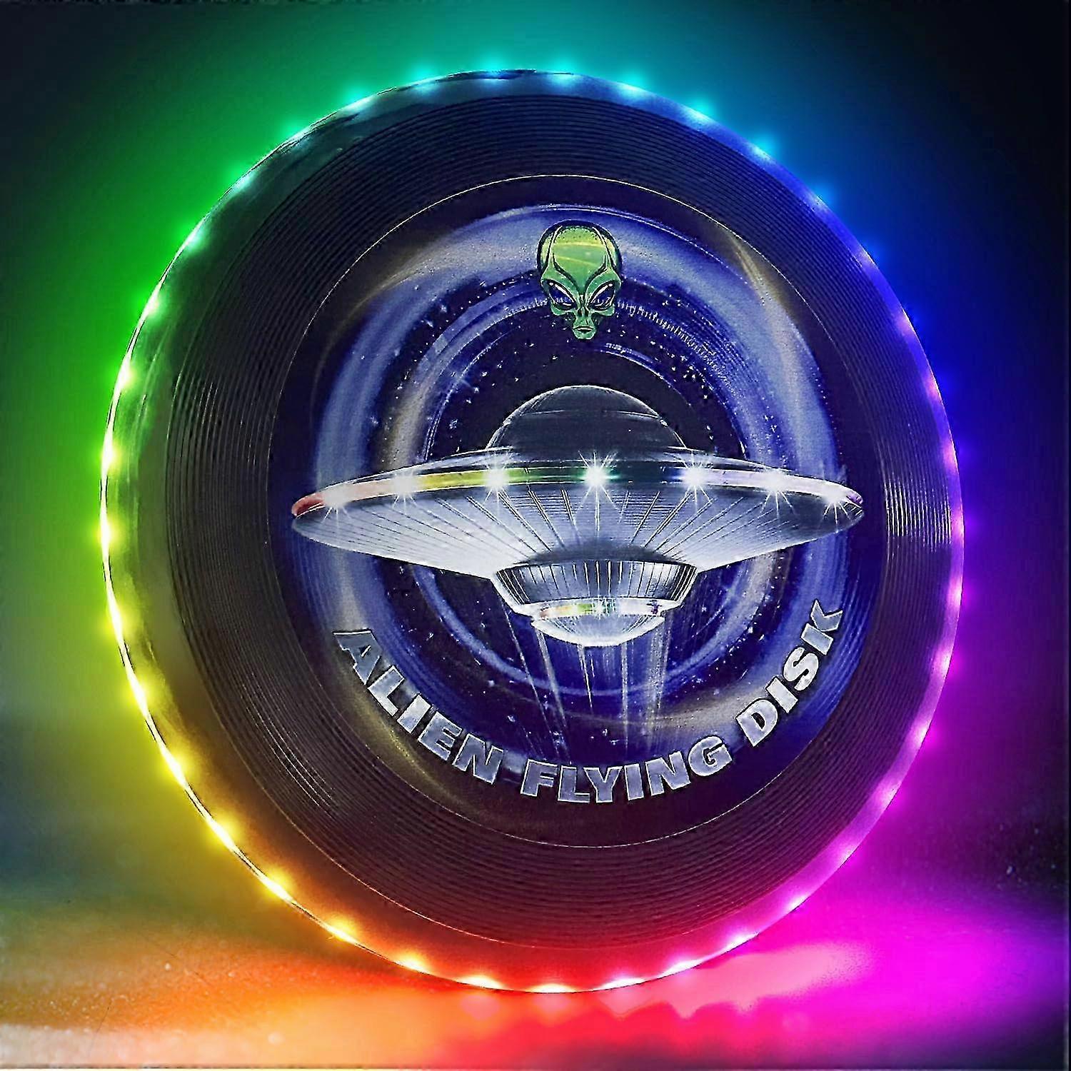 توهج في قرص LED - 38 RGB LED S ، 7 + 5 أوضاع ، قابلة لإعادة الشحن ، ألعاب ألعاب خارجية IP65 للبالغين و / الأولاد /