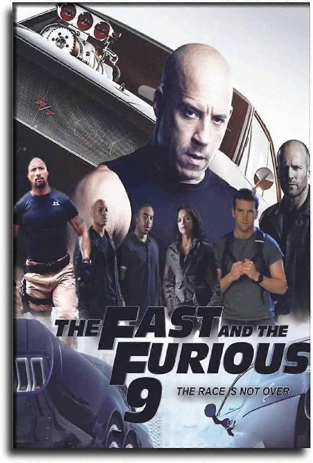 ワイルド・スピード9映画メタルポスターサインガレージバーコーヒーマン洞窟ファンギフトプラーク12x8のためのヴィンテージ壁の装飾