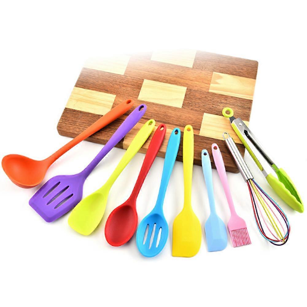 Silicone Kitchenware Set 10 Piece Non-stick Cookware Set, COLOURFUL