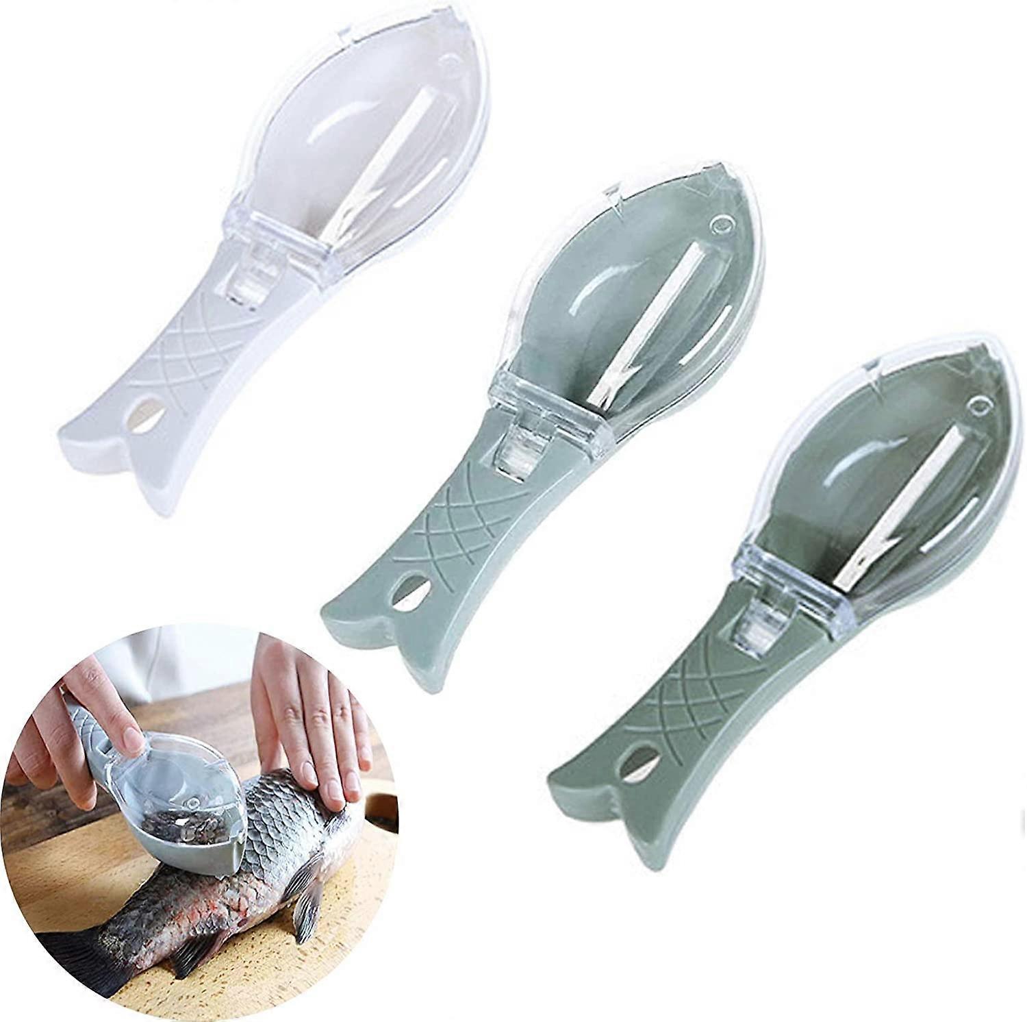 3 pieces fish scale scraper, plastic fish scale scraper, fish scale decalcifier, fish scaler fish sc