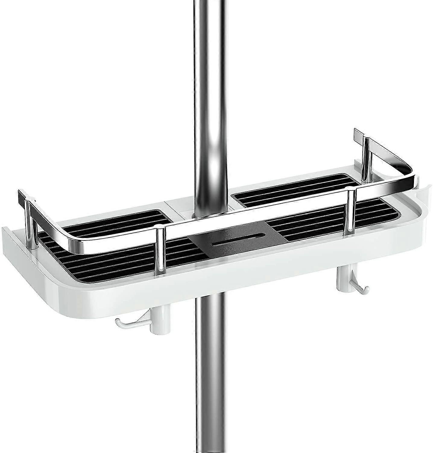 Shower Rack No Drilling Adjustable Shower Rack For Shower Rod Bathroom Storage With Shower Rack Rack With 2 Small Hooks