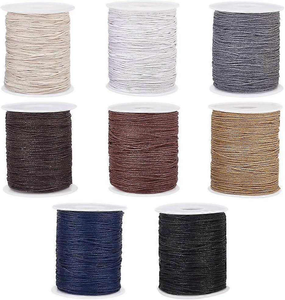 800 Yards 1mm Waxed Cord 8 Colors Waxed String Cotton Waxed Thread Beading Cord for Chinese Knotting Wax Cord Necklace String for Jewelry Making Brace