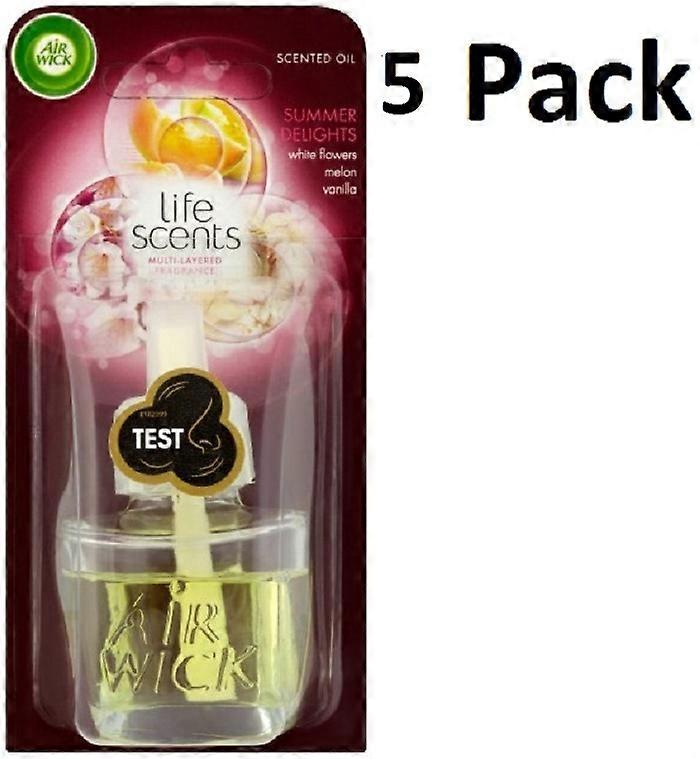 5 X 19 ML AIR WICK PLUG IN OIL REFILLS - SUMMER DELIGHTS