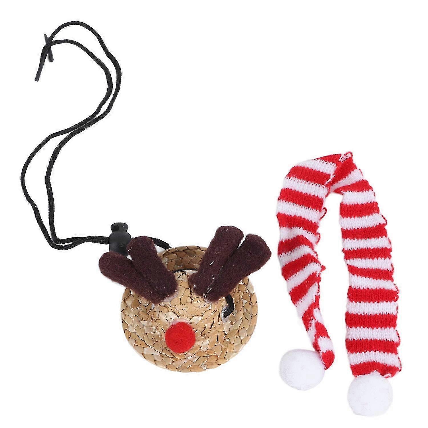 Bearded Dragon Santa Hat Cute Soft Scarf Adjustable Size Bright Colors Lizard Santa Hat with Scarf R