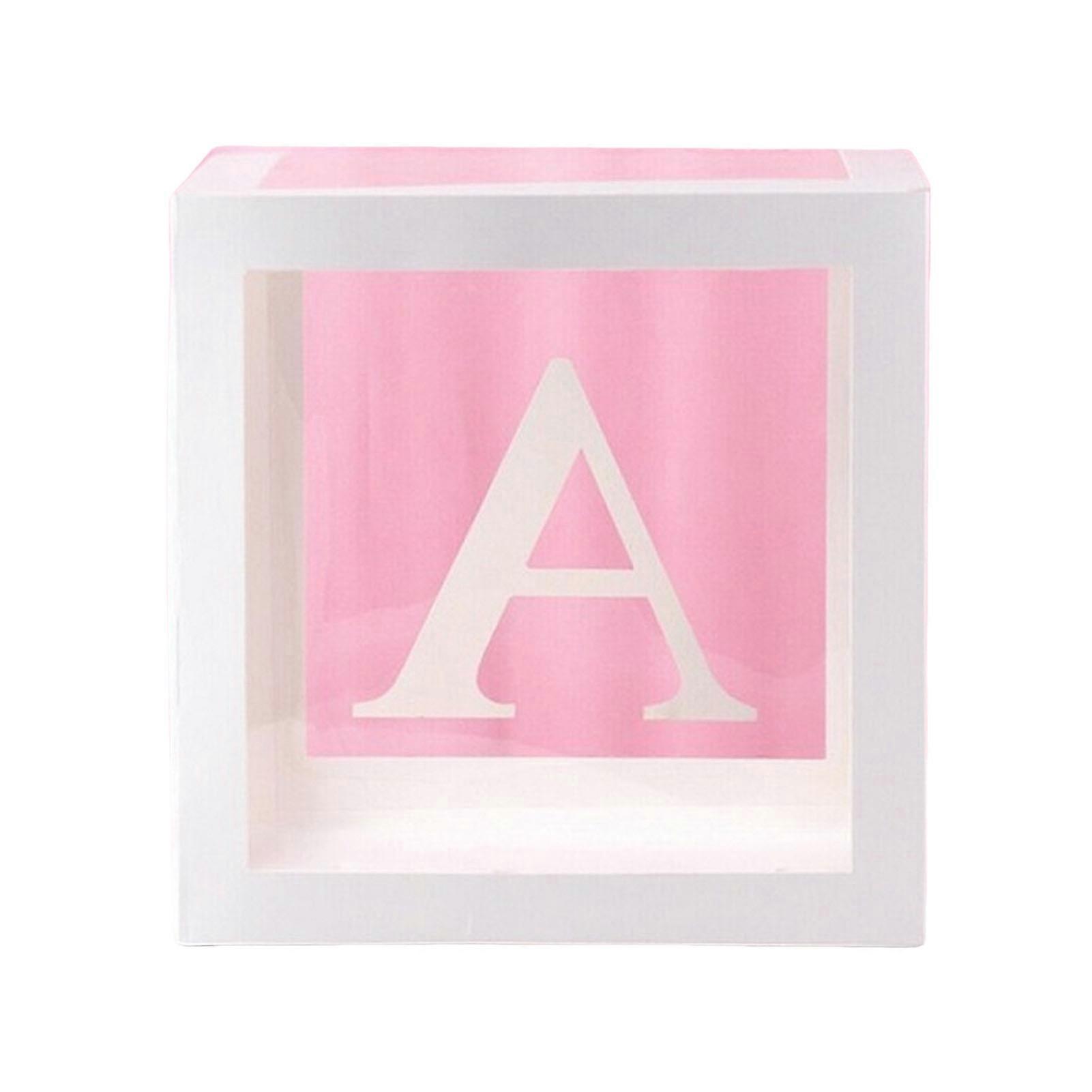 Balloon Box Reusable Clear Paper Box with Letter Stackable DIY Assembly 25 x 25cm Cube Box for Graduation Wedding Birthday Party Decor