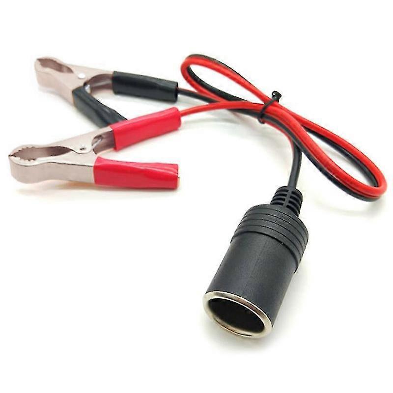 12v Car Battery Terminal Clamp Clip Cigarette Lighter Power Socket Adaptor Camping Battery Pump Power Adapter Splitter Car-Styl