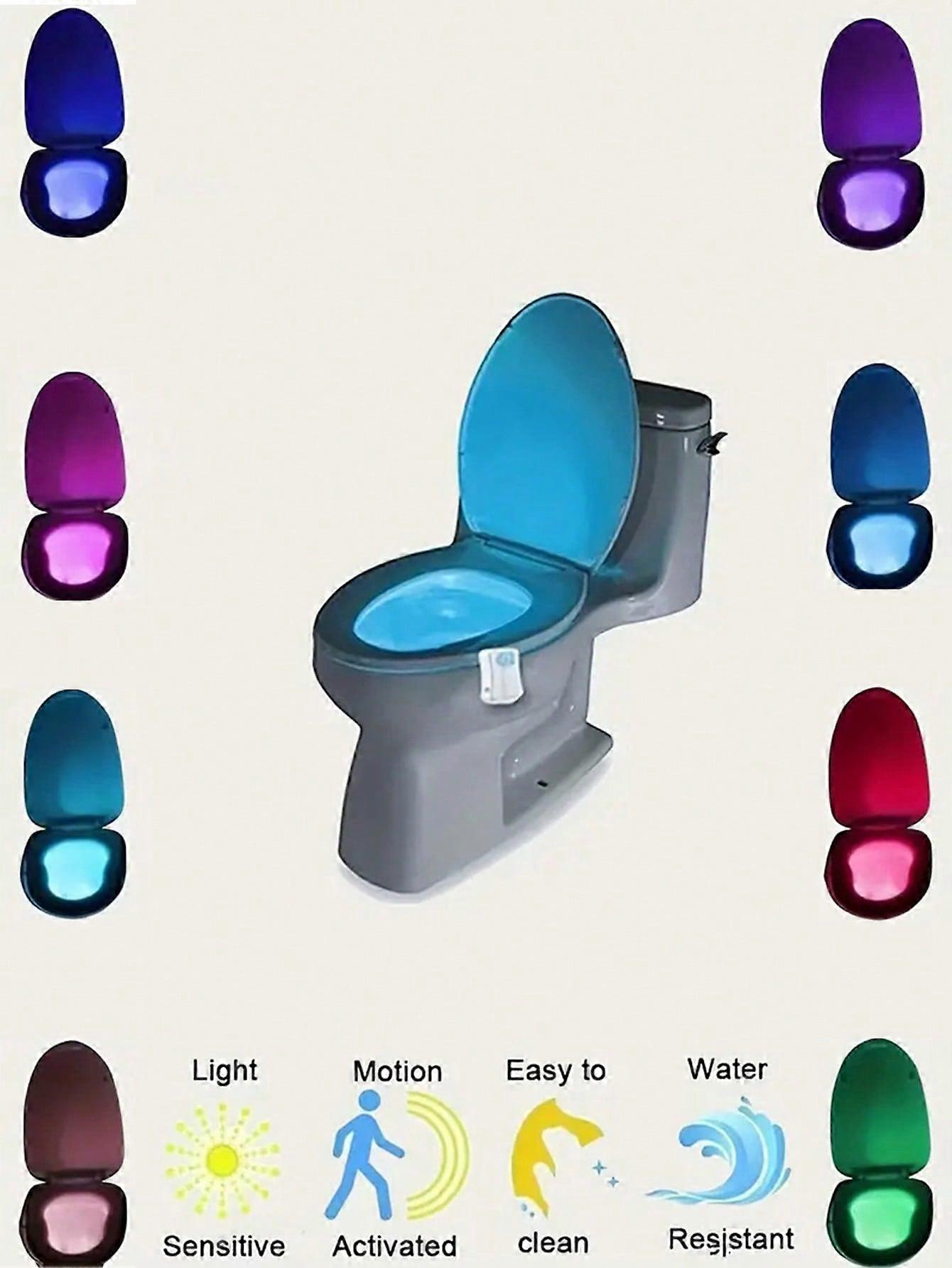 1pc Toilet Motion Sensor Night Light, 8/16 Color Bathroom Sensing Light Intelligent Sensing Bathroom LED Light Body Movement Activated Seat Up/down Se