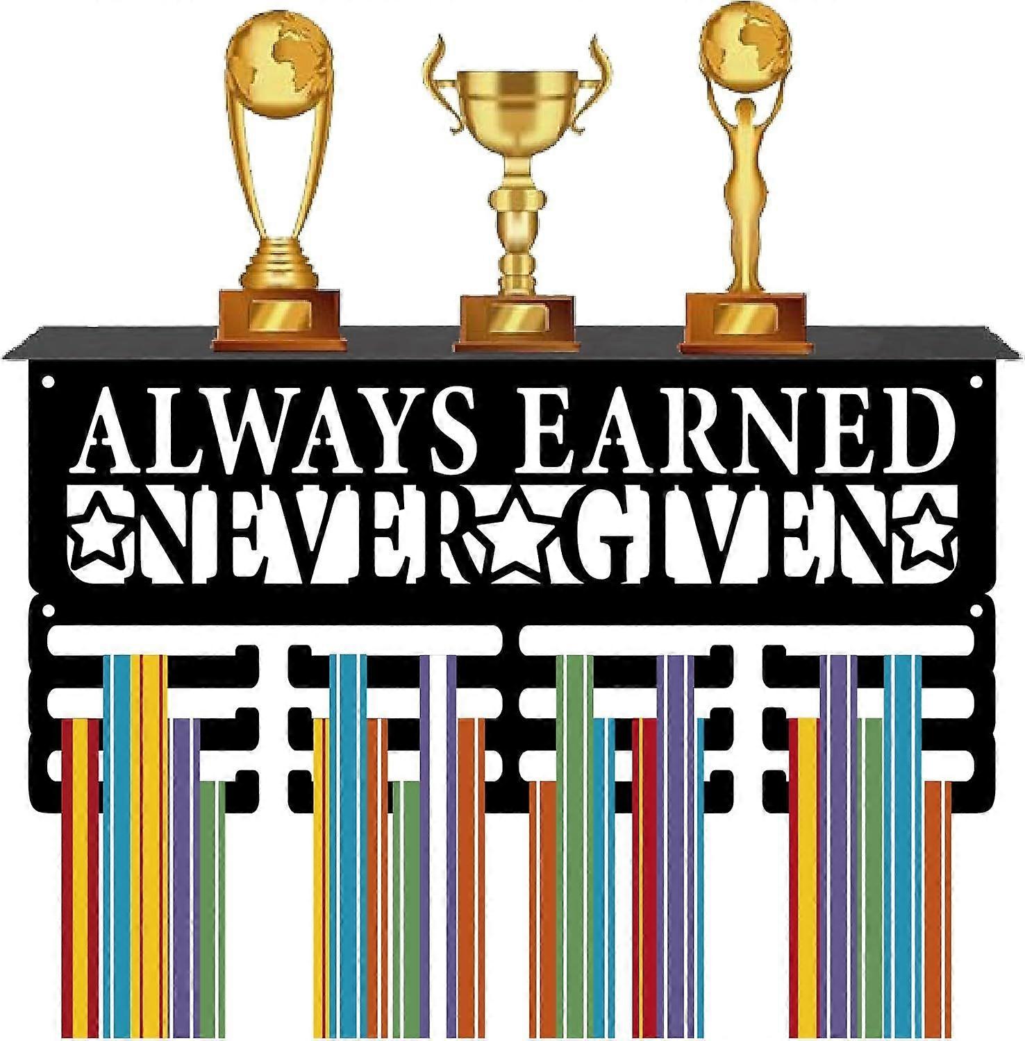 Metal Medal Holder Trophy Shelf Display with 12 Hooks Sports Black Medals Display with Shelf Awards Medal Hanger Rack for Running Football Players 11.