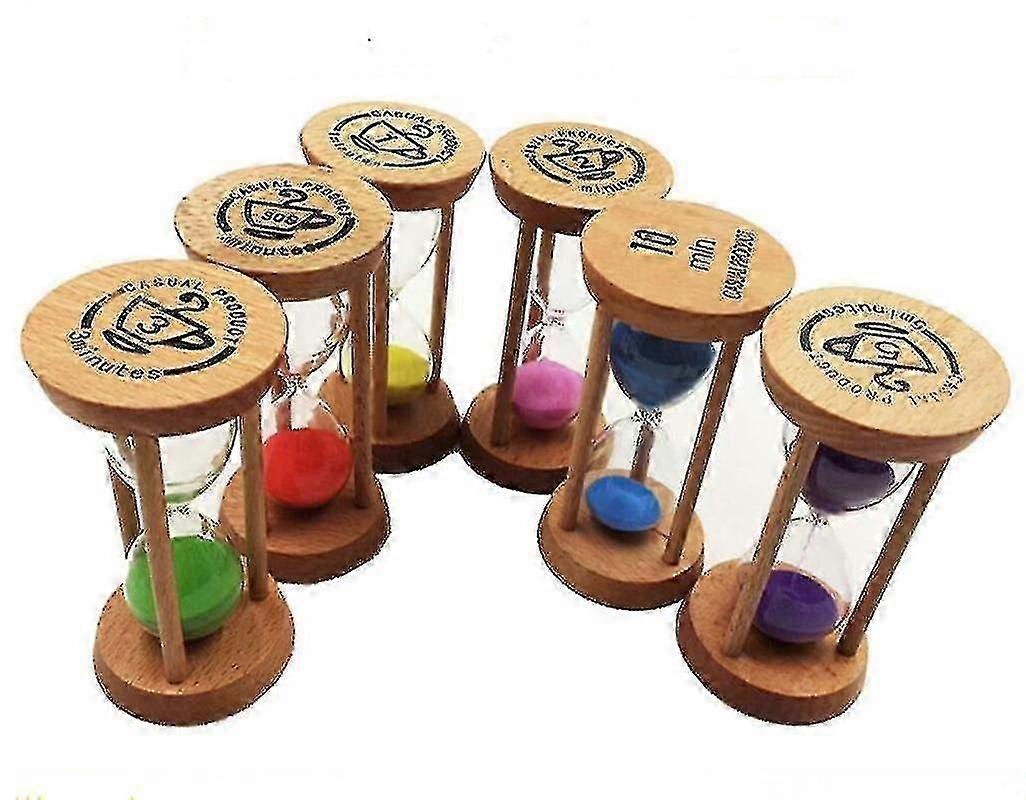 Træ timeglas 30 sekunder +1 + 2 + 3 + 5 +10 minutter Timer Creative Gift Study Dekoration